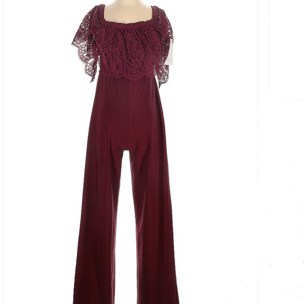 Thea Couture Drop Shoulder/Square Neckline Jumpsuit - New with Tags